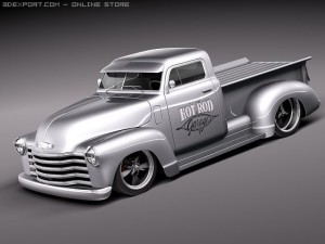 Chevrolet Pickup 1950 Street Rod Custom 3D Model