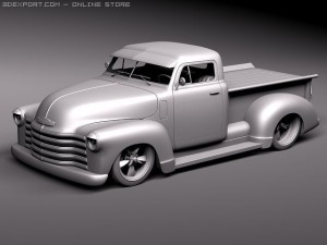 Chevrolet Pickup 1950 Street Rod Custom Model 3D