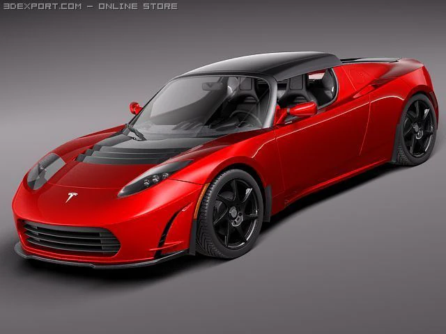 Tesla Roadster 25 2011 3D Model .c4d .max .obj .3ds .fbx .stl .blend 
