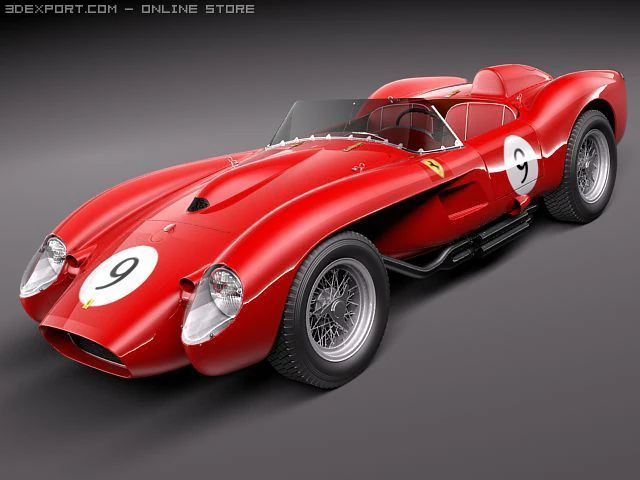 Ferrari 250 Testa Rossa 1957 3D Model .c4d .max .obj .3ds .fbx .stl .blend