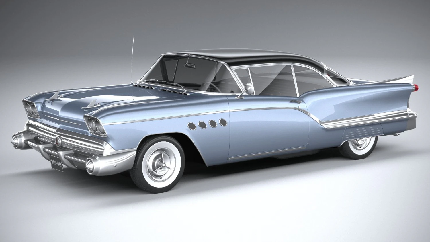 Generic American Car 1958 3D Model .c4d .max .obj .3ds .fbx .stl .blend 