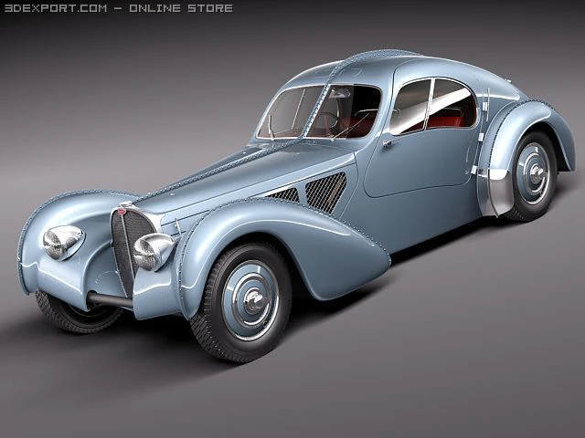 Bugatti Type 57 Atlantic 3D Model .c4d .max .obj .3ds .fbx .stl .blend 