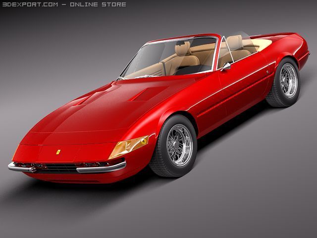 Ferrari Daytona 1968-1973 spider 3D Model .c4d .max .obj .3ds .fbx .stl .blend