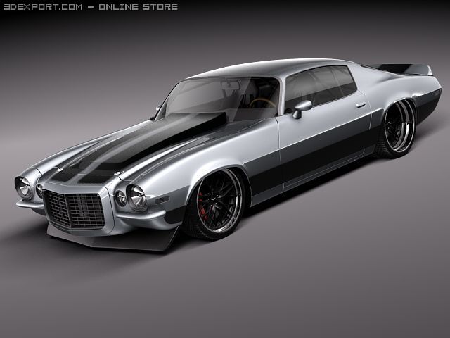 Chevrolet Camaro 1970 Pro Touring 3D Model .c4d .max .obj .3ds .fbx .stl .blend 