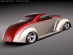 F1937 5-Window Coupe Street Rod Modello 3D