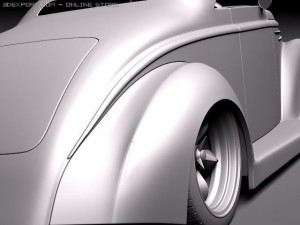 F1937 5-Window Coupe Street Rod Modello 3D