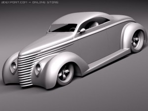 F1937 5-Window Coupe Street Rod Modello 3D