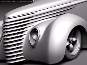 F1937 5-Window Coupe Street Rod Modello 3D