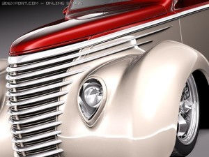 F1937 5-Window Coupe Street Rod Modello 3D
