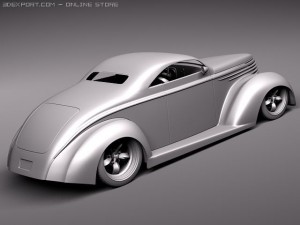 F1937 5-Window Coupe Street Rod Modello 3D