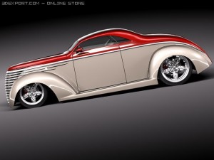 F1937 5-Window Coupe Street Rod Modello 3D
