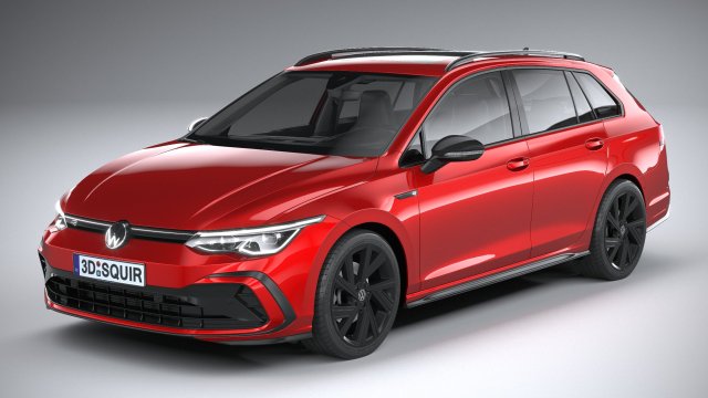 Volkswagen Golf Variant R-line 2021 3D 模型 .c4d .max .obj .3ds .fbx .stl .blend 