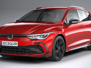 Volkswagen Golf Variant R-line 2021 3D 模型