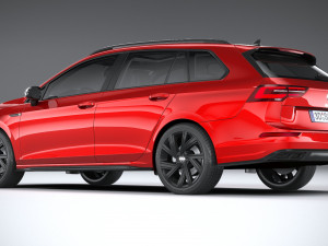 Volkswagen Golf Variant R-line 2021 3D 模型