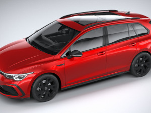 Volkswagen Golf Variant R-line 2021 3D 模型