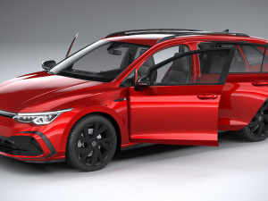 Volkswagen Golf Variant R-line 2021 3D 模型