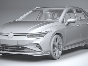 Volkswagen Golf Variant R-line 2021 3D 模型