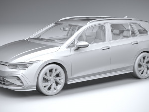 Volkswagen Golf Variant R-line 2021 3D 模型