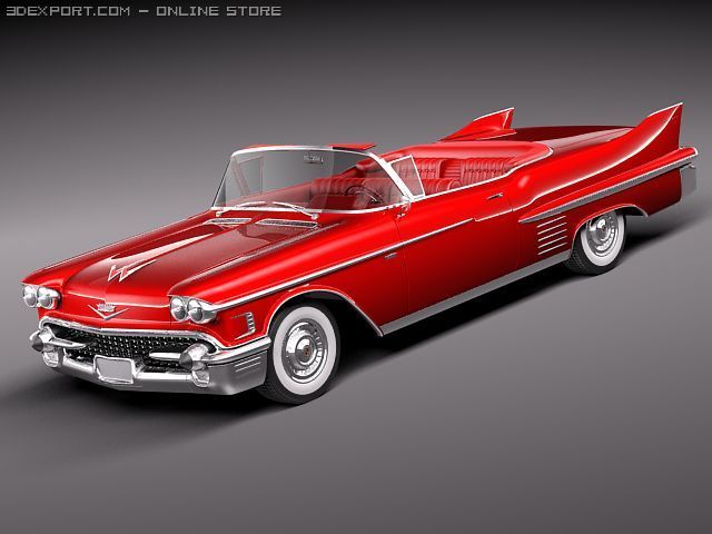 Cadillac Deville Convertible 1958 Modello 3D .c4d .max .obj .3ds .fbx .stl .blend 