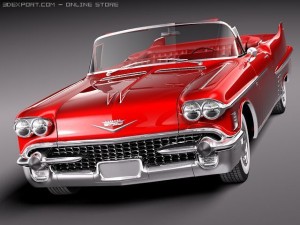 Cadillac Deville Convertible 1958 Modello 3D