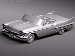 Cadillac Deville Convertible 1958 3D Model