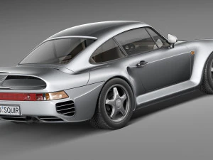 Porsche 959 1986-1990 3D Model