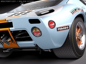 GT40 1963-1969 classic race car 3D Модель