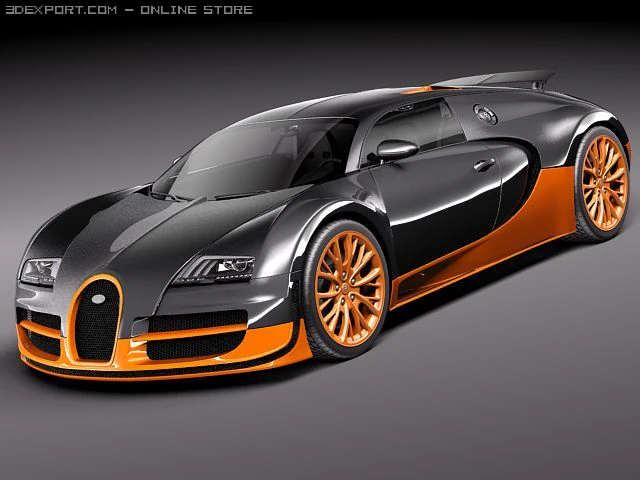 Bugatti Veyron Super Sport 2012 3D Model .c4d .max .obj .3ds .fbx .stl .blend