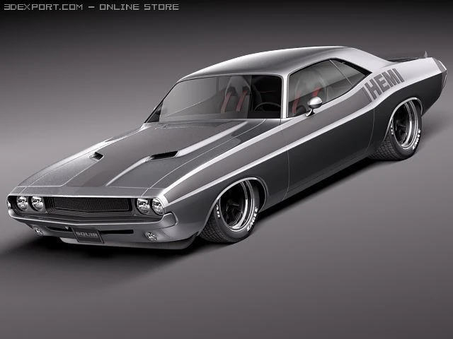Dodge Challenger 1970 ProTouring Custom 3D Model .c4d .max .obj .3ds .fbx .stl .blend 
