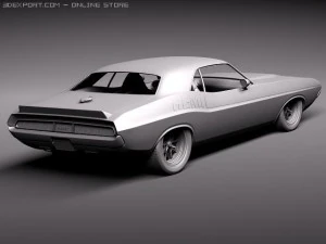 Dodge Challenger 1970 ProTouring Custom 3D Model