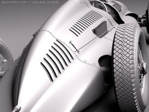 Auto Union Type D 1938 Race Car Modello 3D