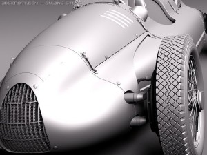Auto Union Type D 1938 Race Car Modello 3D
