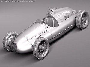 Auto Union Type D 1938 Race Car Modello 3D