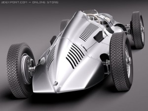 Auto Union Type D 1938 Race Car Modello 3D