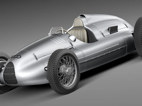 Auto Union Type D 1938 Raceauto 3D Model