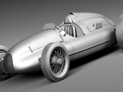 Auto Union Type D 1938 Race Car 3D Модель