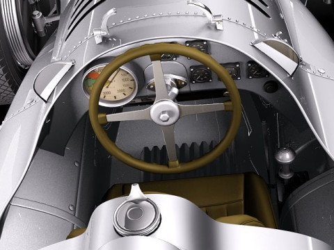 Auto Union Type D 1938 Race Car 3D Модель