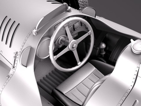 Auto Union Type D 1938 Race Car 3D Модель