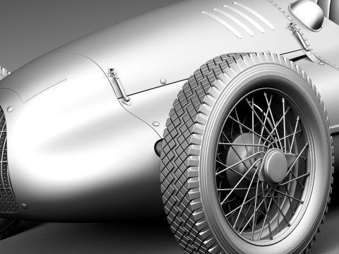 Auto Union Type D 1938 Race Car 3D Модель