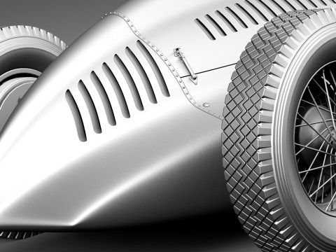 Auto Union Type D 1938 Race Car 3D Модель