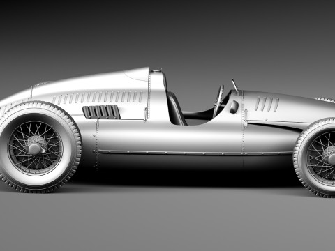 Auto Union Type D 1938 Race Car 3D Модель