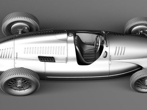 Auto Union Type D 1938 Race Car 3D Модель