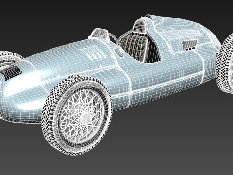 Auto Union Type D 1938 Race Car 3D Модель