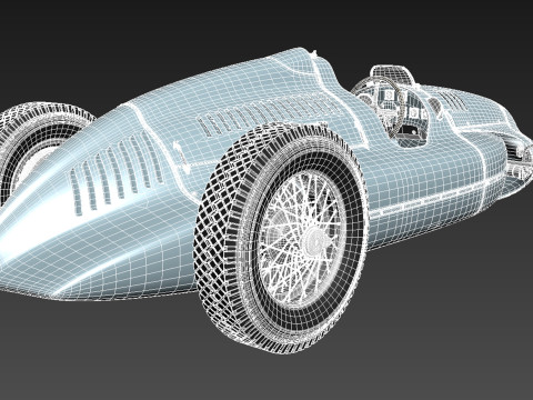 Auto Union Type D 1938 Race Car 3D Модель