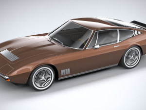 Generic Italian Classic Supercar 1970 3D Model