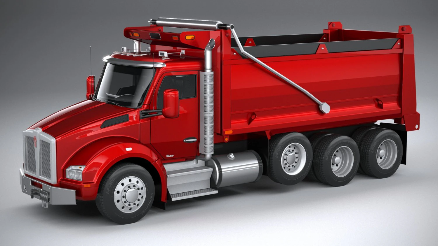 Kenworth T880 Tipper 2017 Lowpoly 3D Model .c4d .max .obj .3ds .fbx .stl .blend 