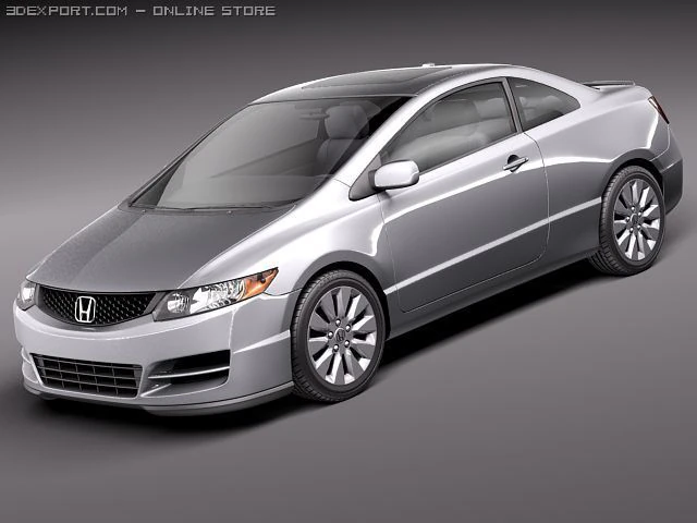 Honda Civic Coupe 2011 3D Model .c4d .max .obj .3ds .fbx .stl .blend