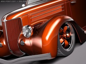F1936 Coupe Custom Hot Rod 3D 모델