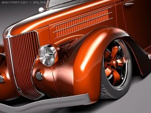 F1936 Coupe Custom Hot Rod 3D Model
