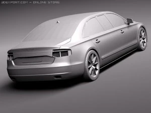 Generic Average Limousine Limo 2011 3D Model